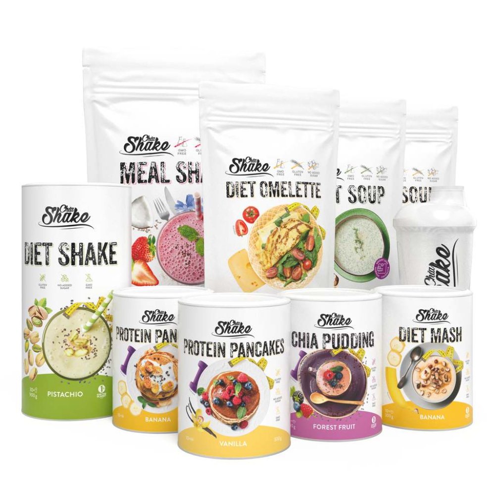 Chia Shake Dietní balíček pro muže na 4 týdny (140 jídel)